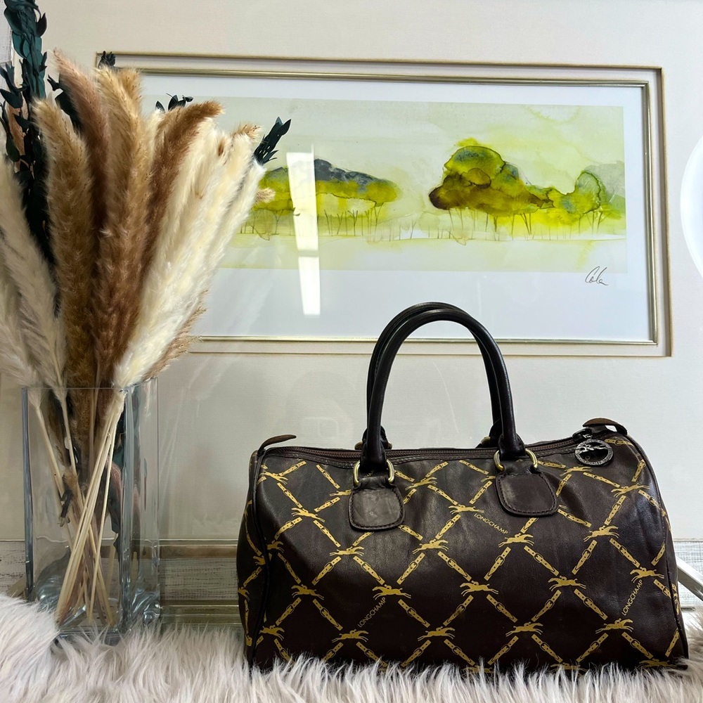 Vintage Longchamp Dark Brown Mini Speedy Handbag